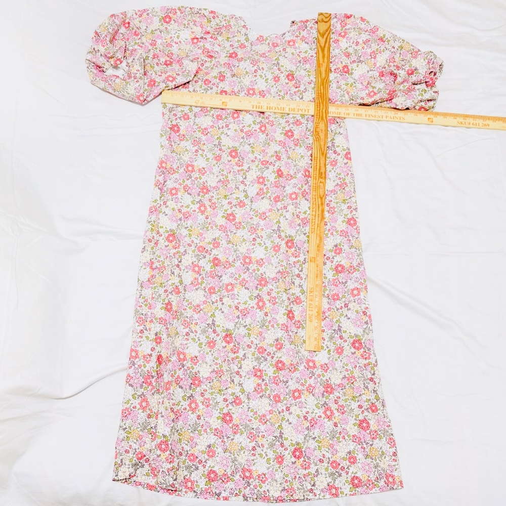 H&M Midi Floral Short Sleeve Dress S Small Office/Career/Work/Party/Casual EUC - Picture 3 of 7